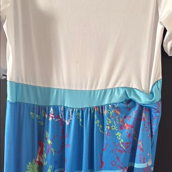 Adult encanto Maribel Floral Dress - White and Blue - Picture 8 of 8